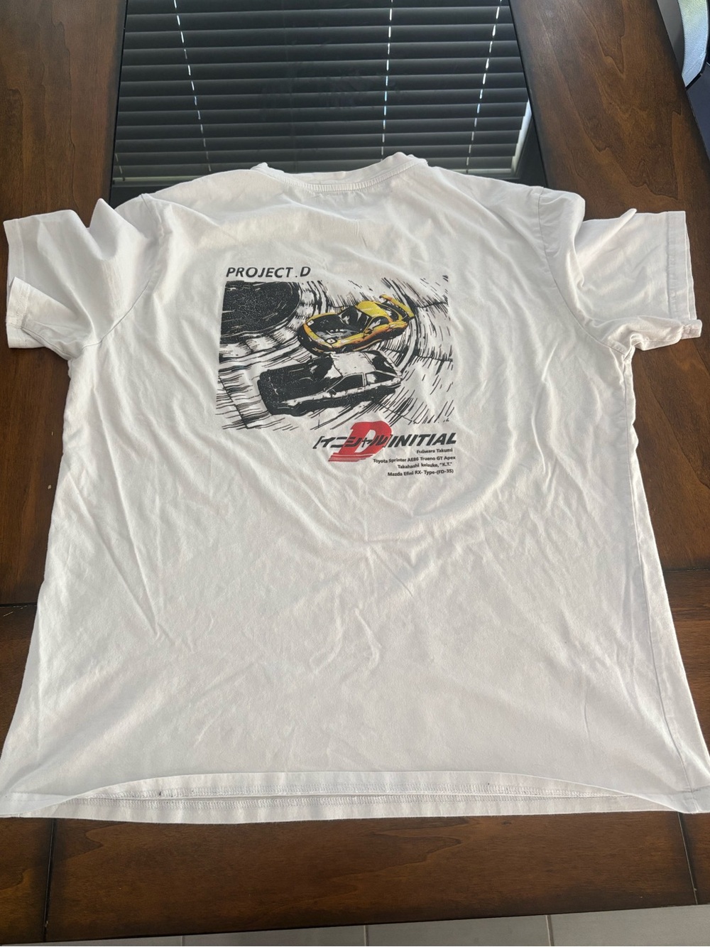 White Short Sleeve Tee with Retro Racing Graphic